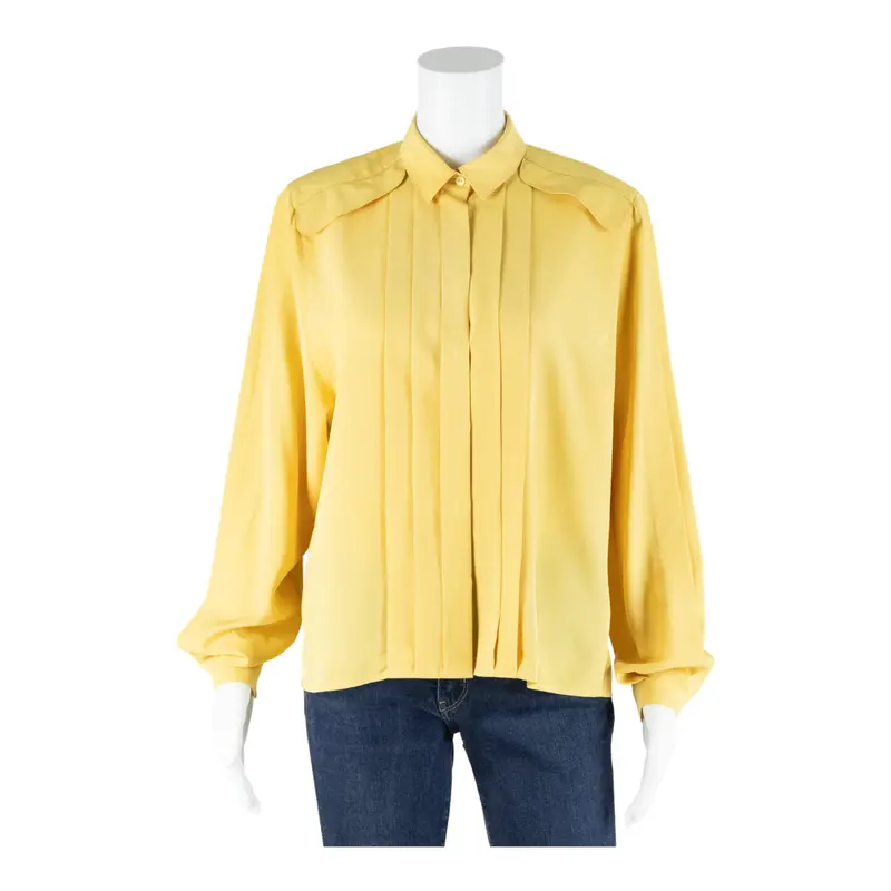 Maris Womens Shirt Yellow Collared Long Sleeve 90S M 1