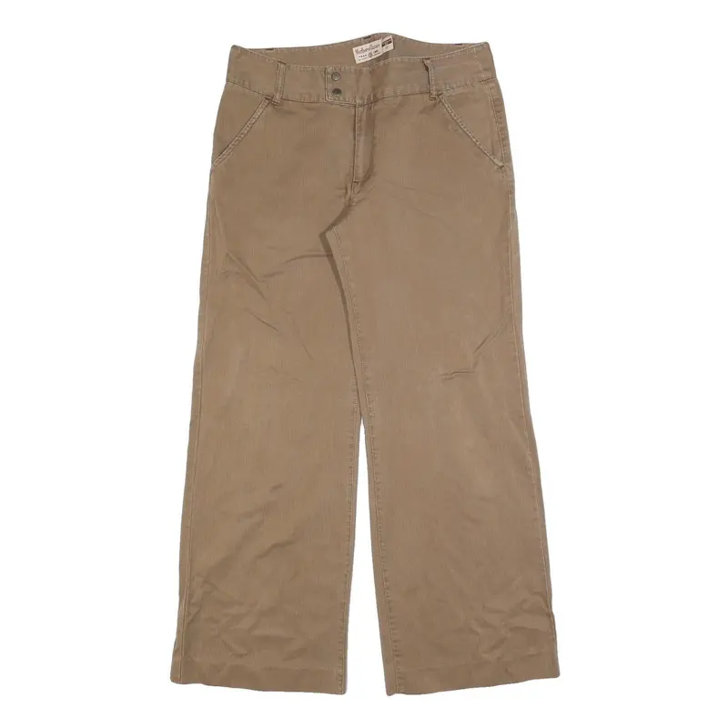 Marlboro Womens Cotton Blend Beige Regular Wide-Leg Trousers W35 L32 Casual 1