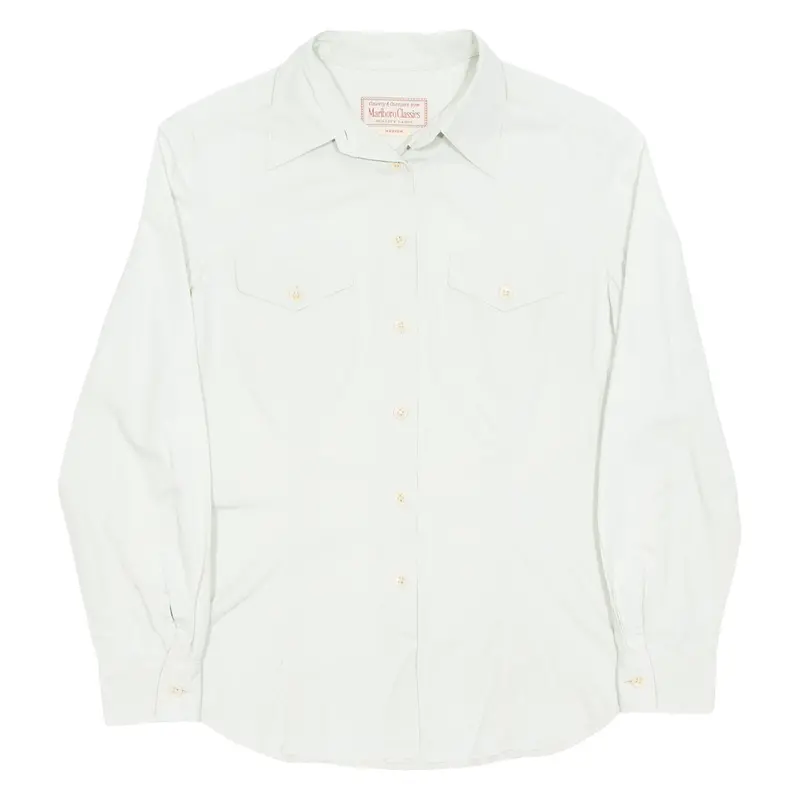 Marlboro Womens Plain Shirt Beige Long Sleeve M 1