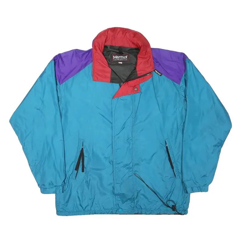 Marmot Mens Blue & Purple Outdoor Jacket M Polyester Plain Zip Pockets 1