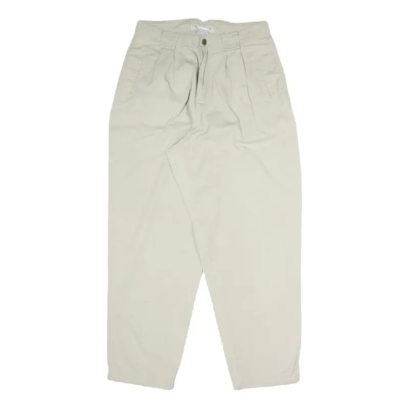 Marona Womens Cotton Blend Cream Regular Fit Trousers W30 L29 Classic Zip 1
