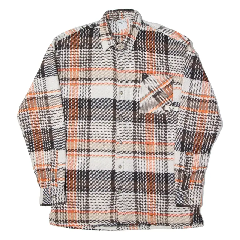 Marrakech Mens Shirt Orange Check Long Sleeve L 1