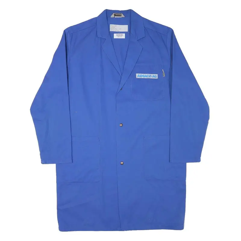 Marsum Mens Blue Workwear Jacket L Cotton Blend Button Closure Plain Classic 1