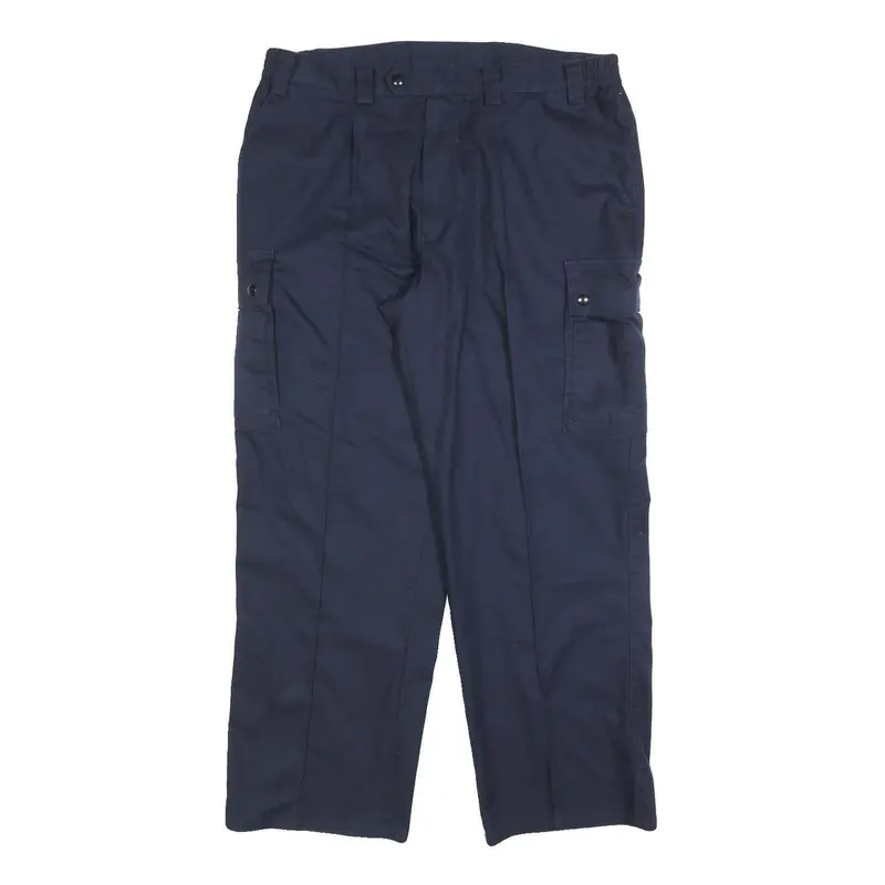 Marsum Mens Cotton Blend Navy Relaxed Straight Trousers W34 L28 Casual Cargo 1