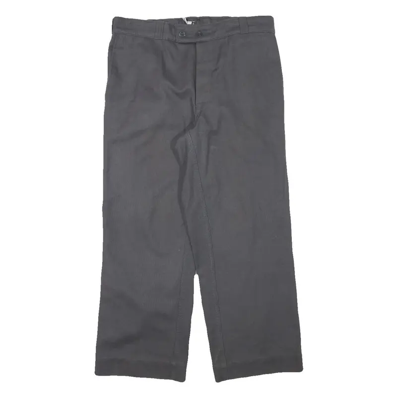 Marsum Mens Cotton Blend Relaxed Grey Trousers W34 L27 Button Closure Workwear 1