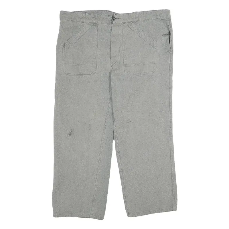 Marsum Mens Cotton Grey Regular Fit Straight Leg Trousers W40 L30 Comfortable 1