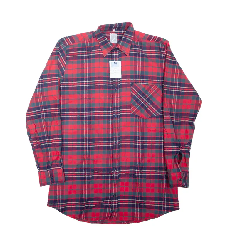 Marsum Mens Shirt Red Check Long Sleeve M 1