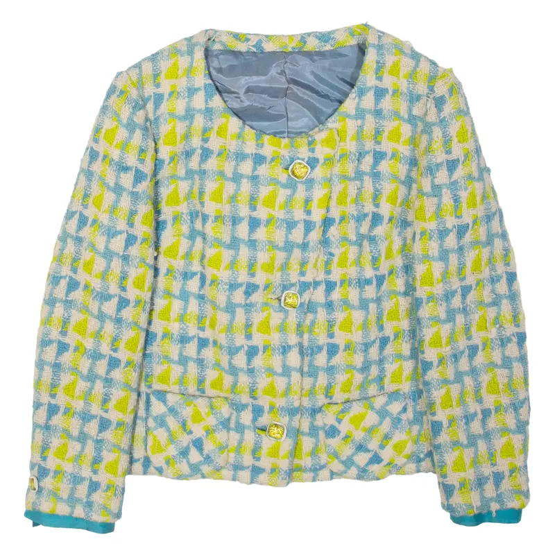 Marthe Staeger Womens Blazer Jacket Blue Plaid S 1