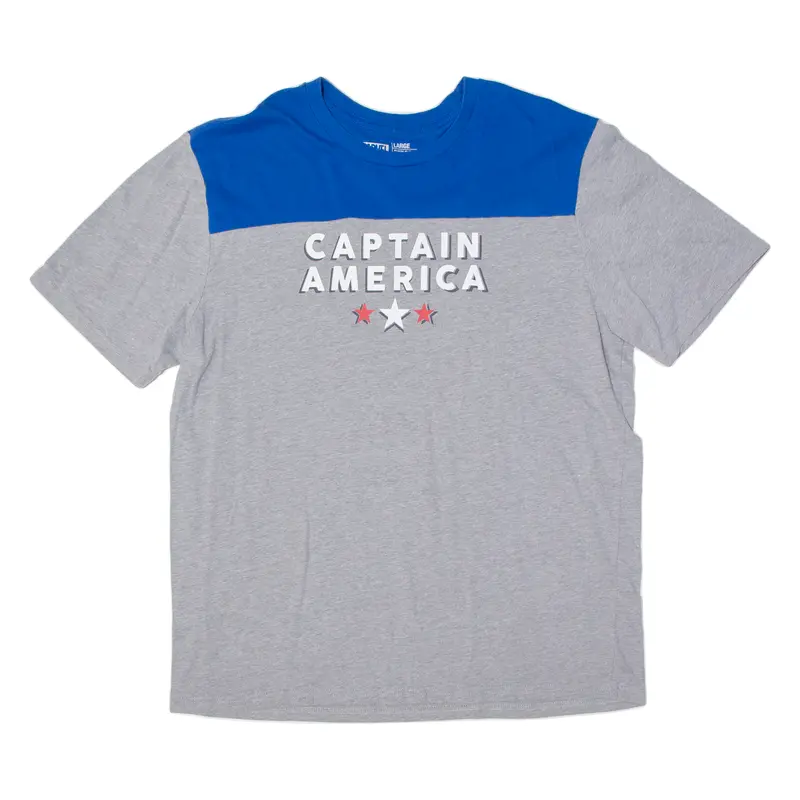 Marvel Captain America Mens T-Shirt Grey Usa L 1