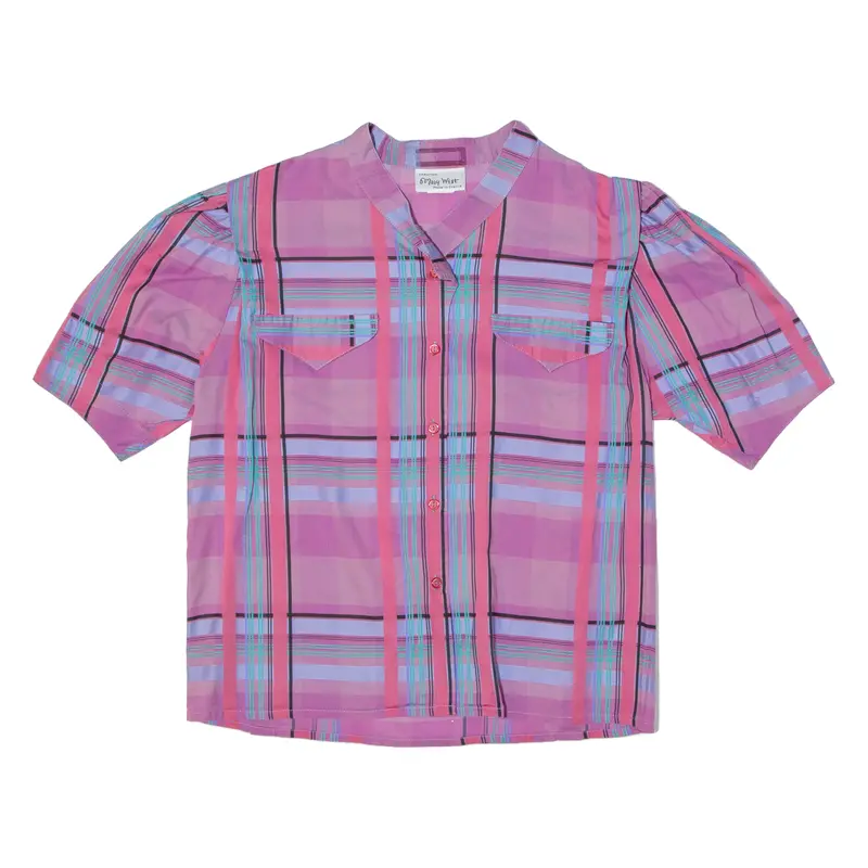 Mary West Mens Shirt Purple Plaid L 1