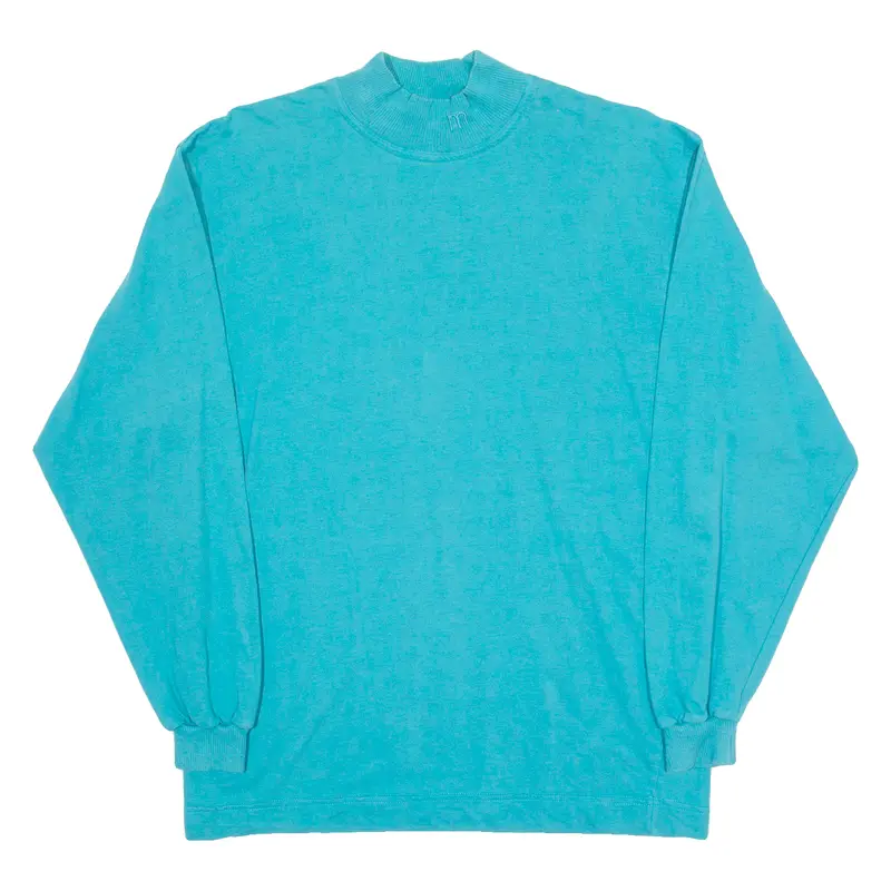 Maser Lightweight Mens Sweatshirt Blue High Neck M 1