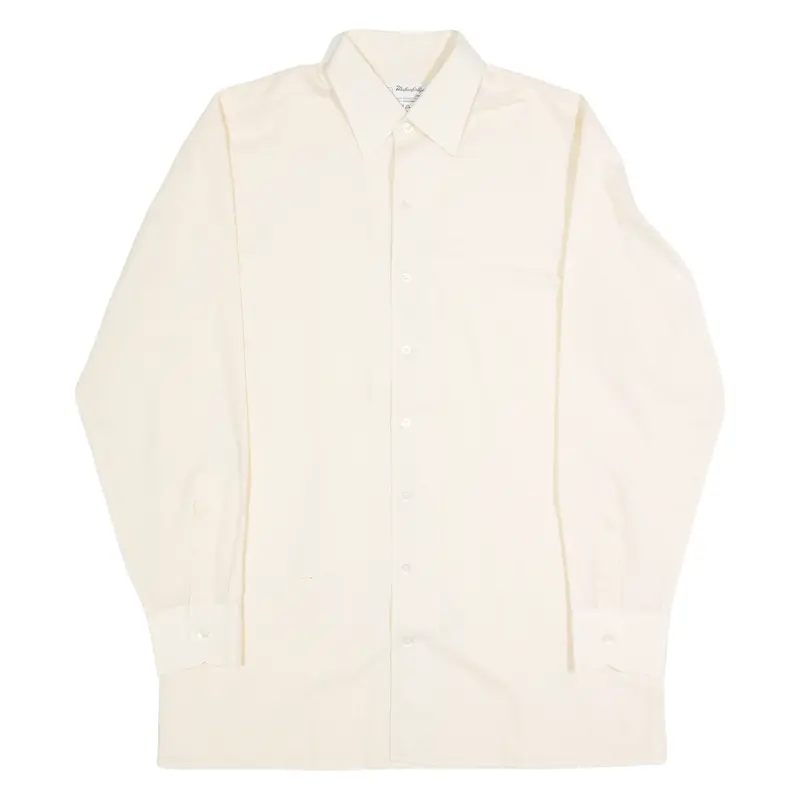 Massanfertigung Mens Plain Shirt Cream Long Sleeve M 1