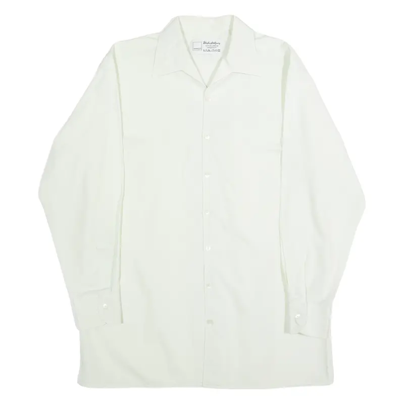 Massanfertigung Mens Plain Shirt White Long Sleeve L 1