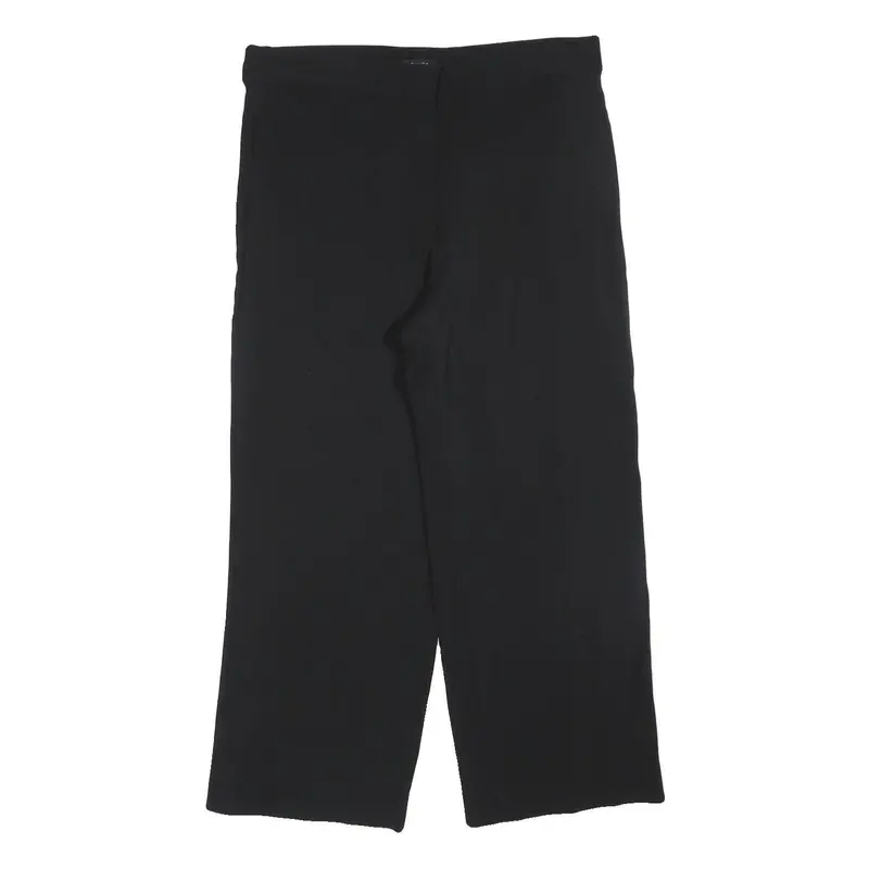 Massimo Dutti Womens Black Polyester Blend Relaxed Straight Trousers W36 L28 1