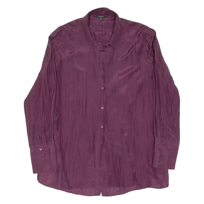 Massimo Dutti Womens Plain Shirt Purple Long Sleeve M 1