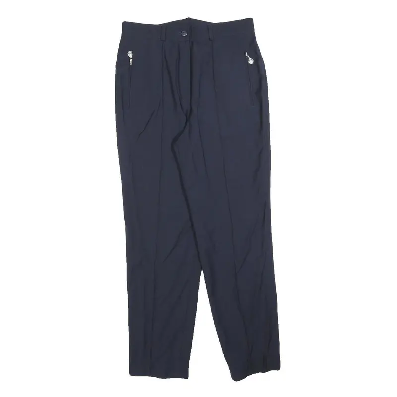 Masters Womens Wool Blend Navy Slim Trousers W29 L28 Zip Closure Comfortable Fit 1