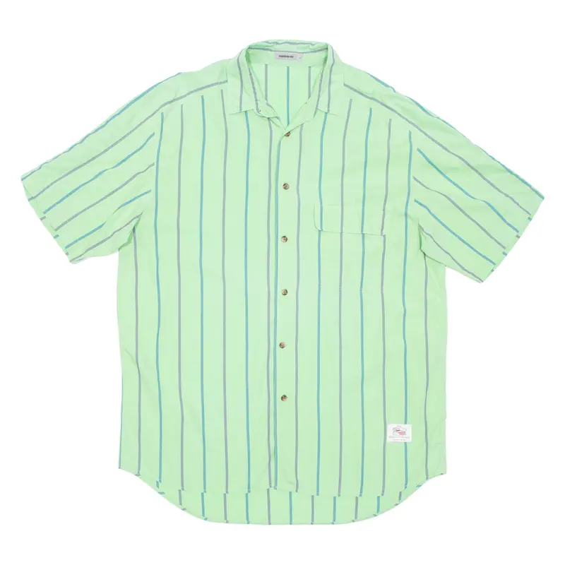 Matinique Mens Shirt Green Striped L 1