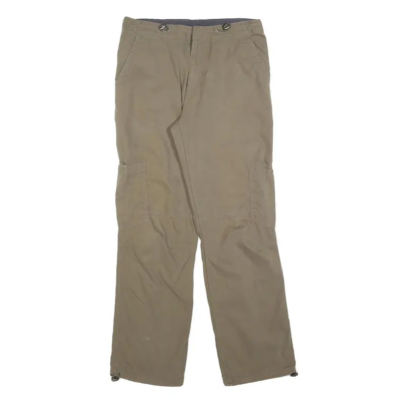 Max Drive Mens Relaxed Beige Polyester Zip Trousers W32 L32 Casual Cargo Style 1