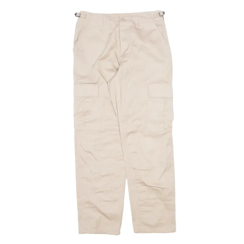 Max Fucsh Military Cargo Mens Trousers Beige Regular Straight W28 L30 1
