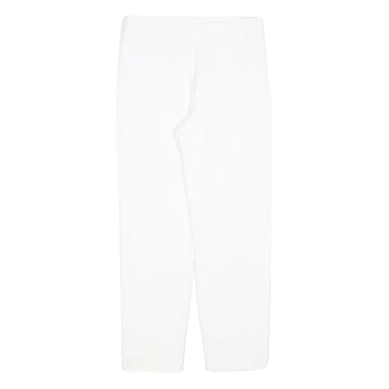 Max Mara Studio Womens Polyester Blend White Slim Trousers W26 L26 Zip Casual 1