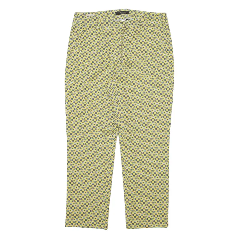 Max Mara Weekend Floral Womens Trousers Yellow Relaxed Tapered W36 L28 1