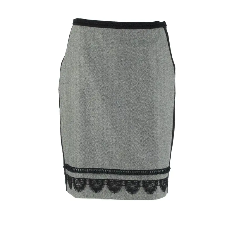 Max Mara Weekend Womens Straight Skirt Grey Knee Length Wool 6Xl 1