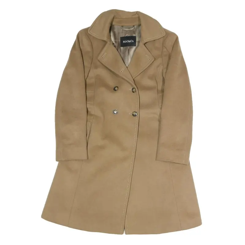 Max&Co Womens Beige Classic Jacket Uk 10 Polyester Blend Button Closure Tailored 1