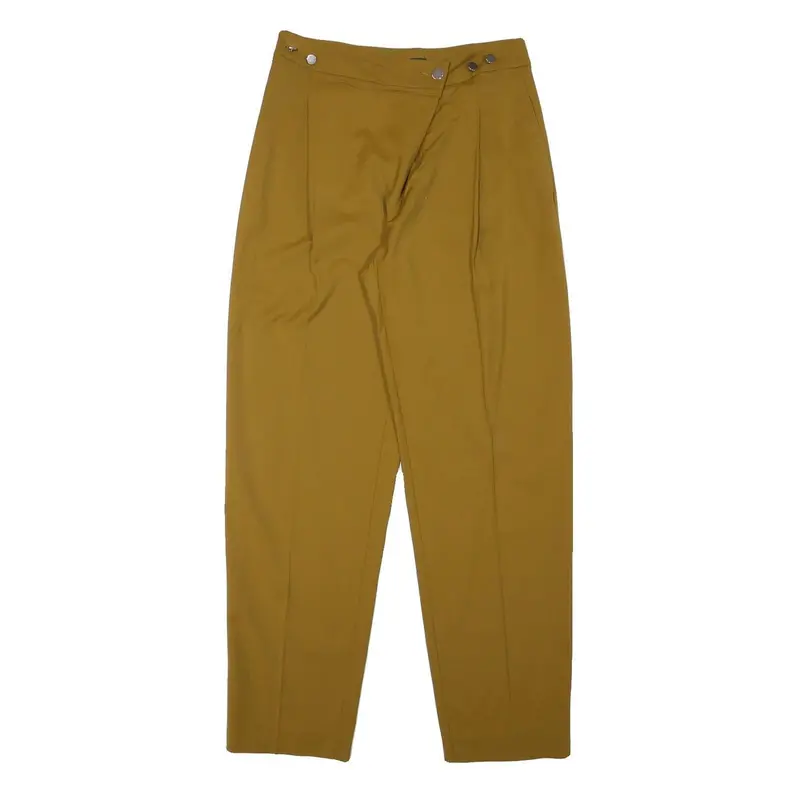 Max&Co Womens Wool Blend Mustard Relaxed Tapered Trousers W30 L31 Elegant 1