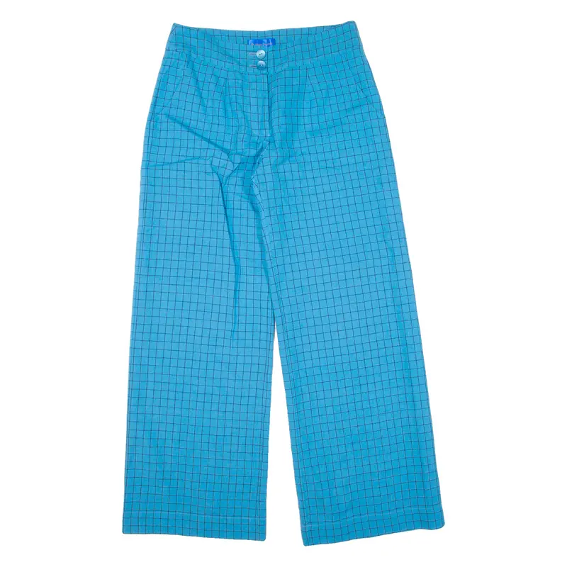 Maya Seyferth Check Womens Trousers Blue Regular Wide-Leg W32 L31 1