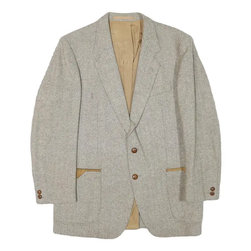Mcgregor Mens Beige Wool Blend Jacket M Woven Classic Button Closure 1