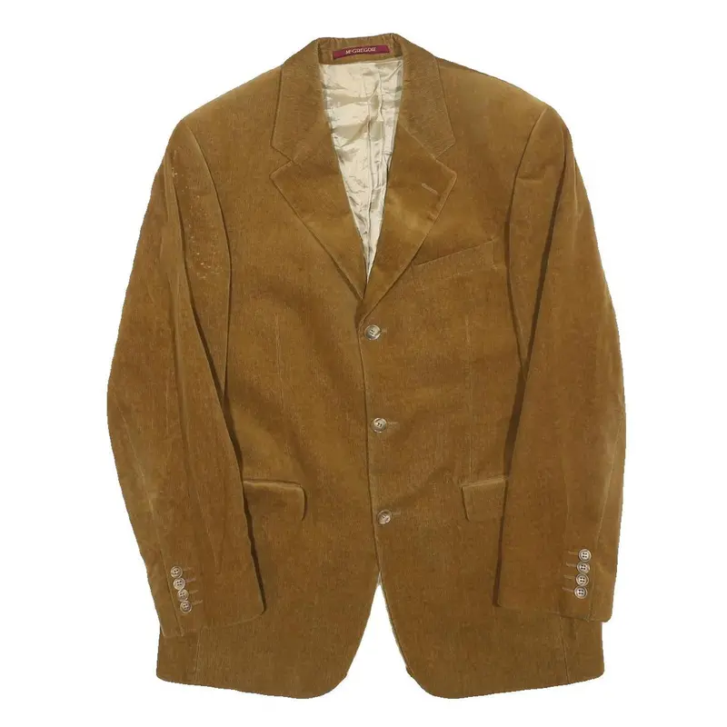 Mcgregor Mens Brown Corduroy Jacket M Cotton Blend Button Closure Classic Fit 1