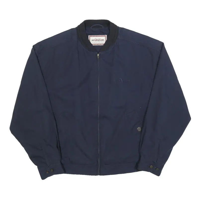 Mcgregor Mens Navy Blue Classic Jacket L Polyester Blend Zip Plain Lightweight 1