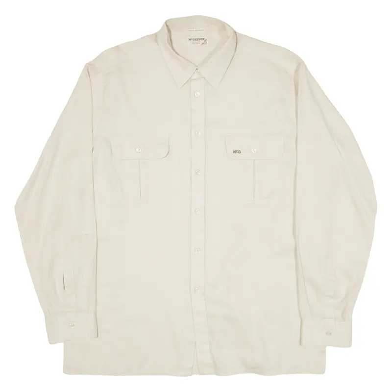 Mcgregor Mens Plain Shirt Beige Long Sleeve Xl 1