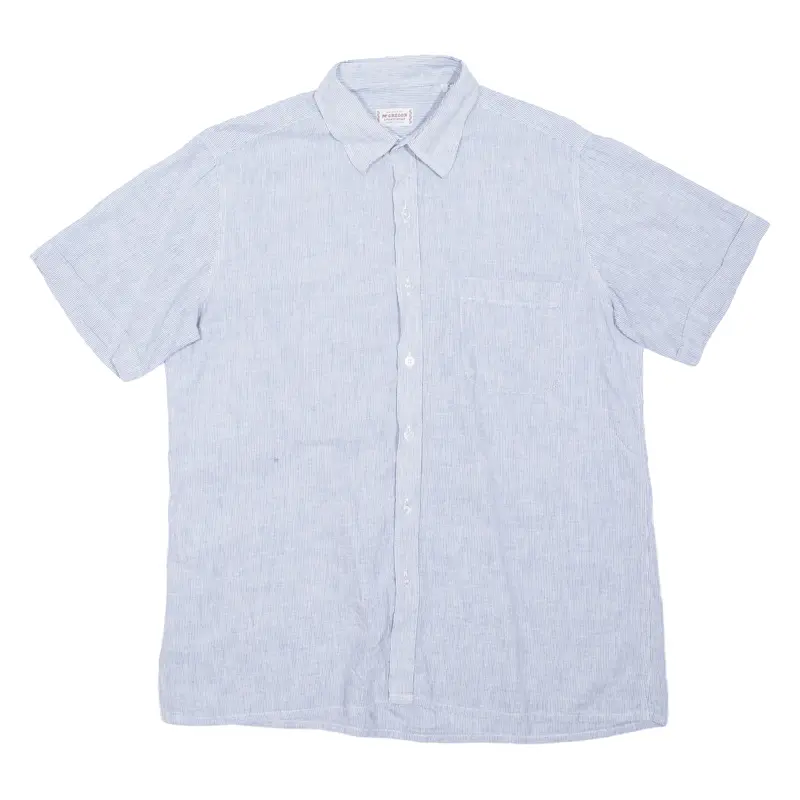 Mcgregor Mens Plain Shirt Blue Striped M 1