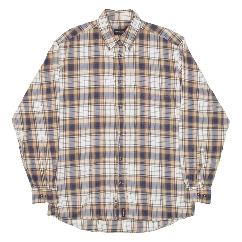 Mcgregor Mens Shirt Blue Check Long Sleeve M 1