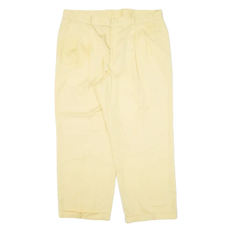 Mcgregor Pleated Mens Trousers Yellow Loose Straight W35 L26 1