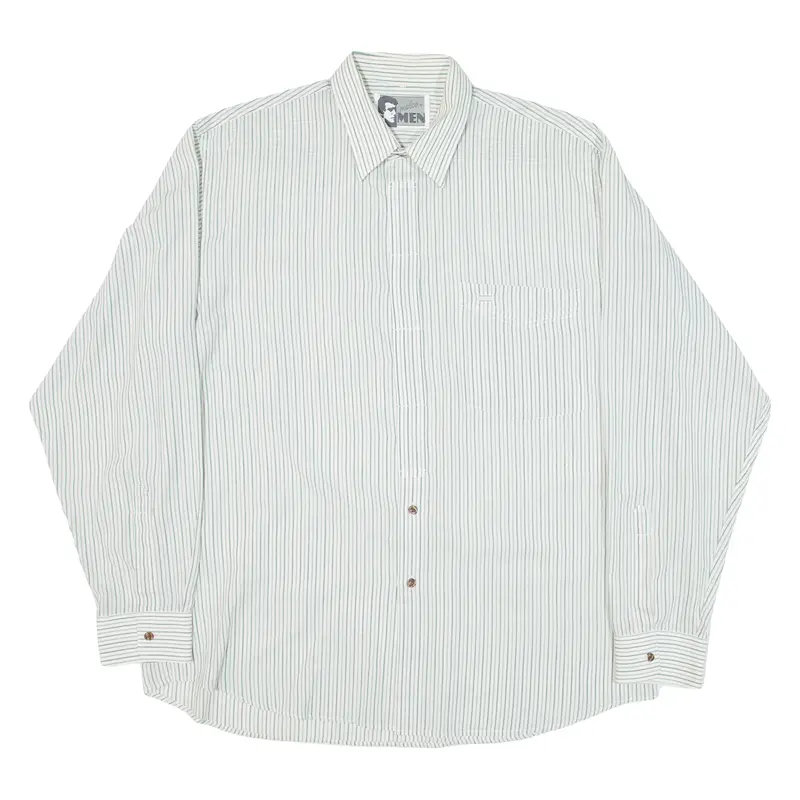 Melco Mens Shirt Green Striped Long Sleeve Xl 1