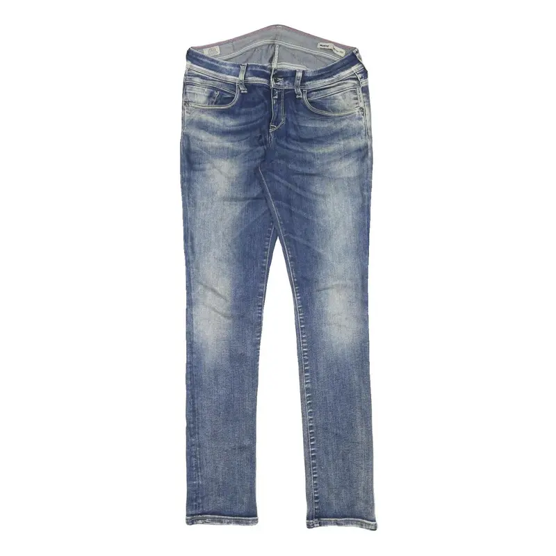 Meltin Pot Womens Slim Blue Denim Light Wash Jeans W29 L31 Stylish Zip Closure 1
