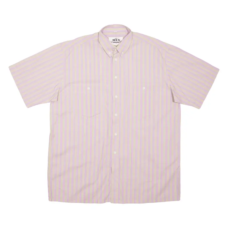 Men Mens Plain Shirt Pink Striped L 1