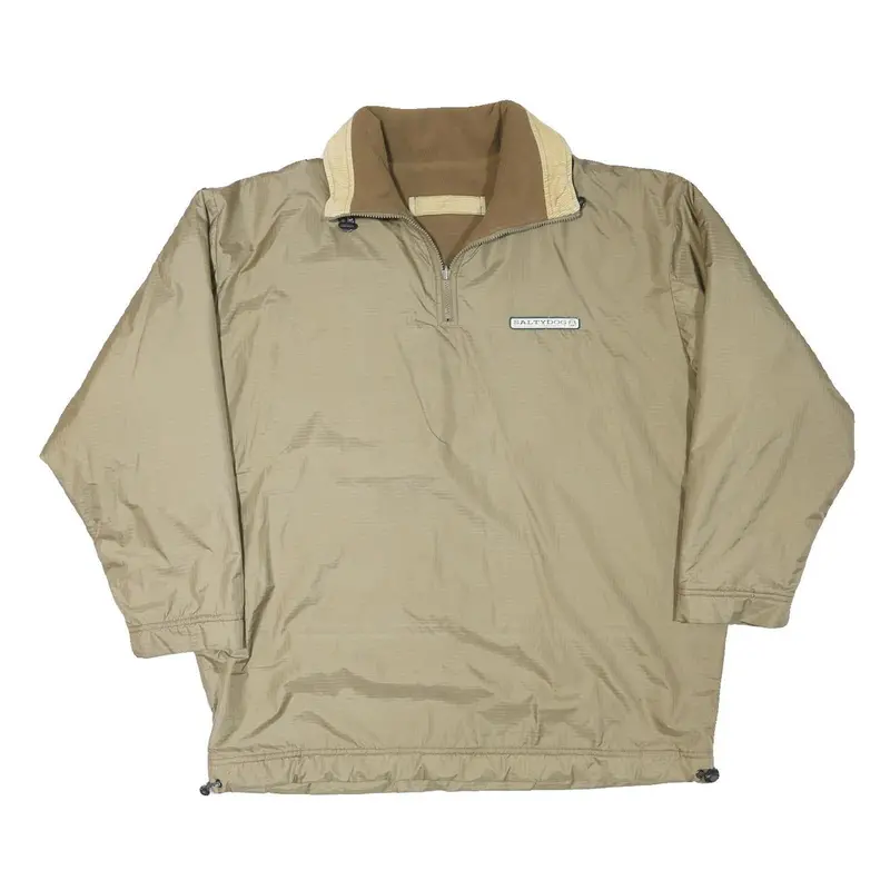 Mens Beige Lightweight Saltydog Half Zip Jacket 2Xl Polyester Blend Plain 1
