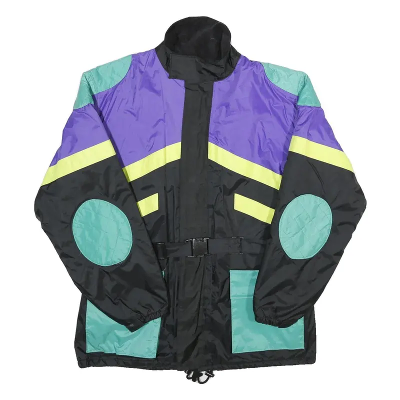Mens Black & Purple Colourblock Zip Jacket Xl Polyamide Blend Outdoor Sportswear 1