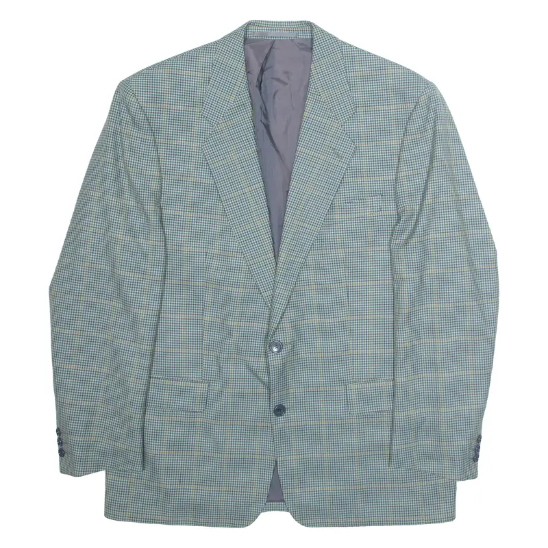 Mens Blazer Jacket Blue Houndstooth L 1