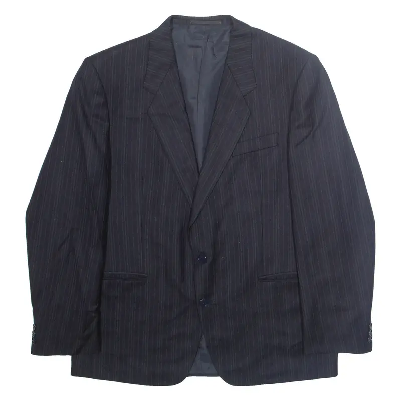 Mens Blazer Jacket Blue Striped L 1