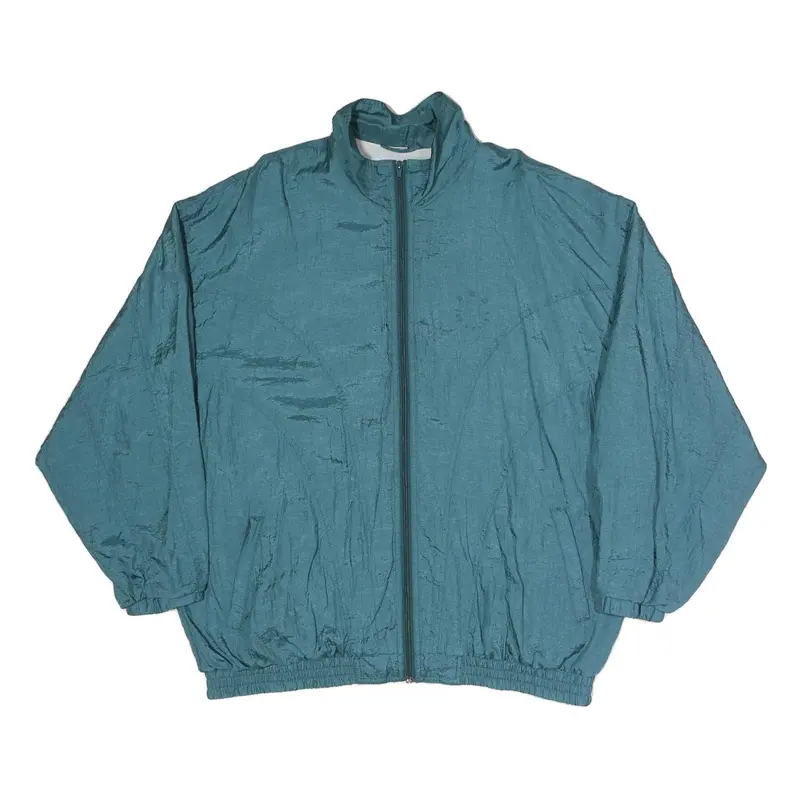 Mens Blue Polyester Blend Casual Zip Up Regular Fit Jacket Xl Lightweight Plain 1