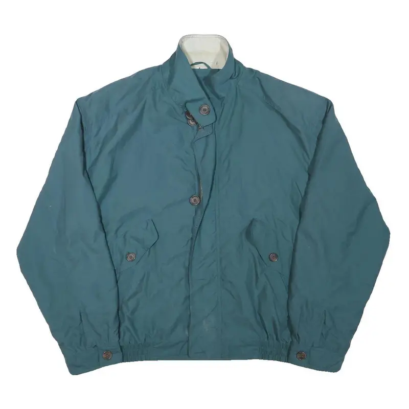 Mens Blue Polyester Blend Zip Jacket L Casual Plain Lightweight Outerwear 1