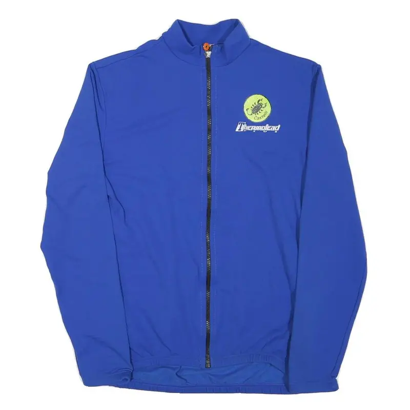 Mens Blue Polyester Blend Zip Jacket S Thermotead Cycling Plain Lightweight 1