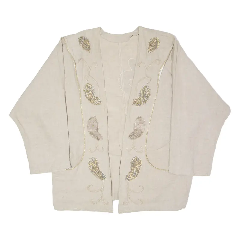 Mens Coat Beige Paisley One Size 1