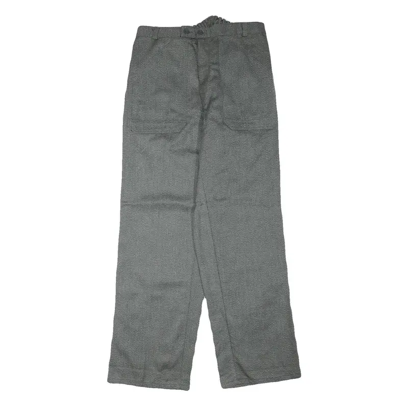 Mens Grey Cotton Blend Relaxed Fit Button Closure Trousers W31 L32 Casual 1