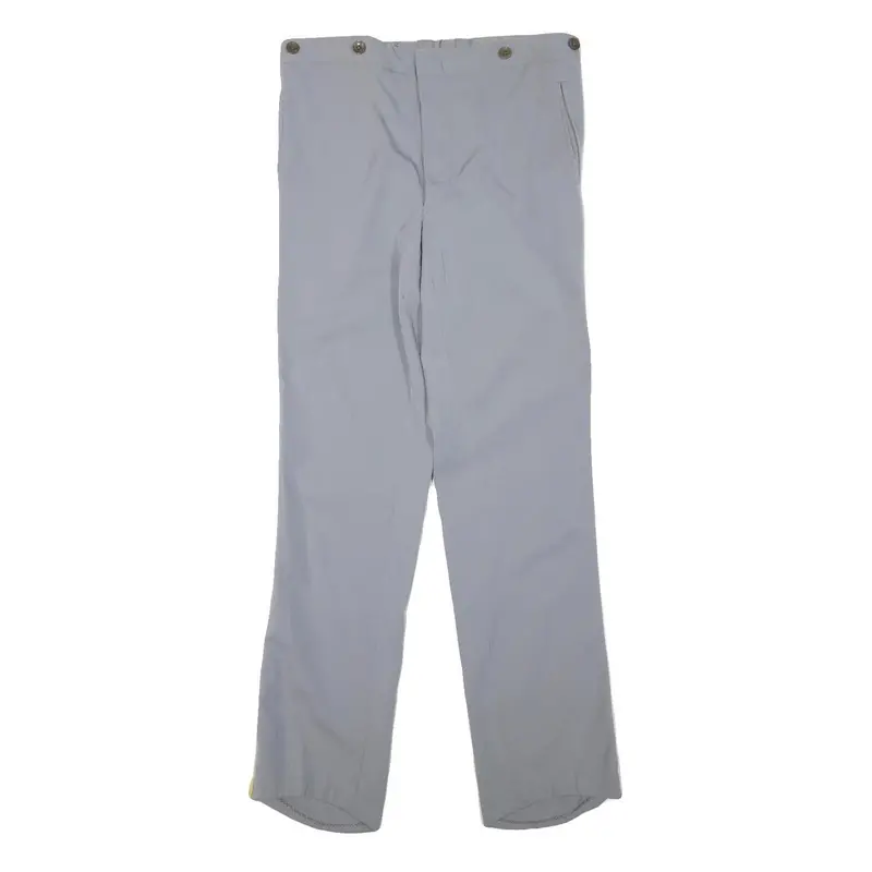 Mens Grey & Yellow Polyester Blend Straight Leg Trousers W32 L33 Regular Fit Zip 1