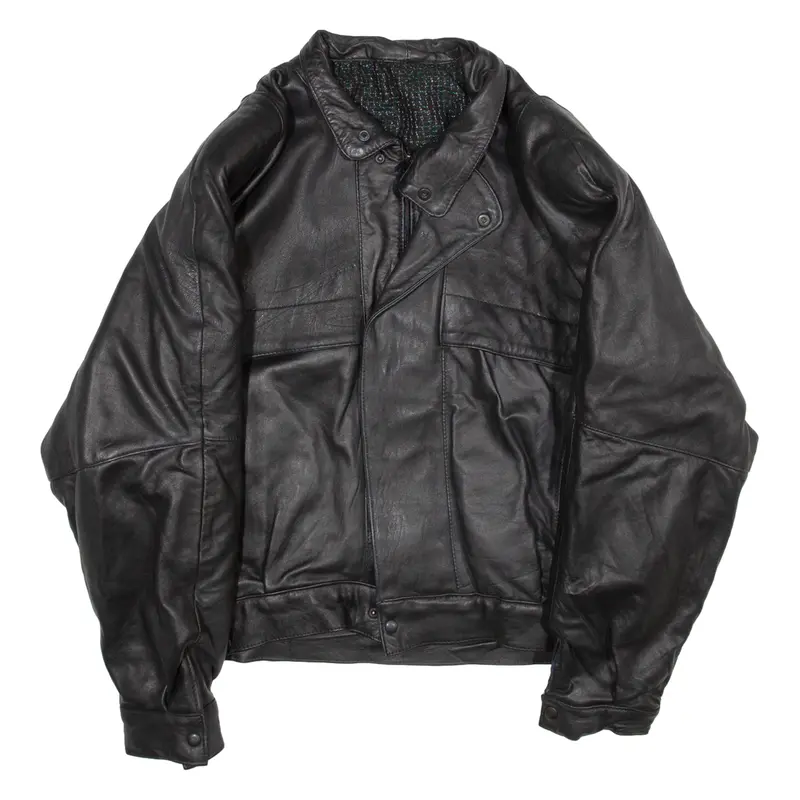 Mens Jacket Black Leather L 1